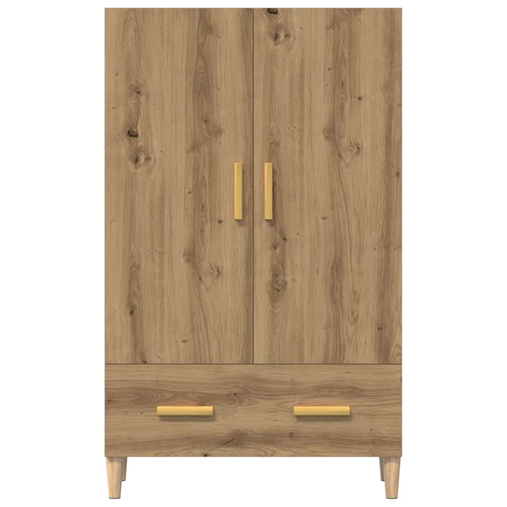 Hoge kast 70x31x115 cm bewerkt hout artisanaal eikenkleur is nu te koop bij PeponiXL, paradijselijk wonen!