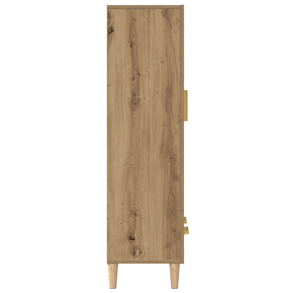 Hoge kast 70x31x115 cm bewerkt hout artisanaal eikenkleur is nu te koop bij PeponiXL, paradijselijk wonen!