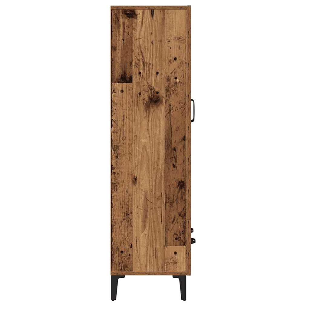 Hoge kast 70x31x115 cm bewerkt hout oud houtkleurig is nu te koop bij PeponiXL, paradijselijk wonen!
