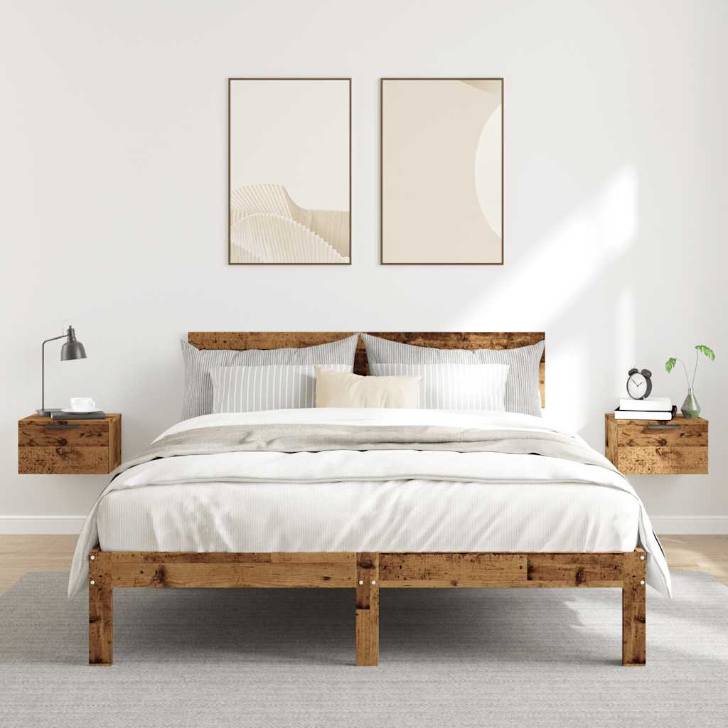 Nachtkastjes wandgemonteerd 2 st 34x30x20 cm oud houtkleurig is nu te koop bij PeponiXL, paradijselijk wonen!