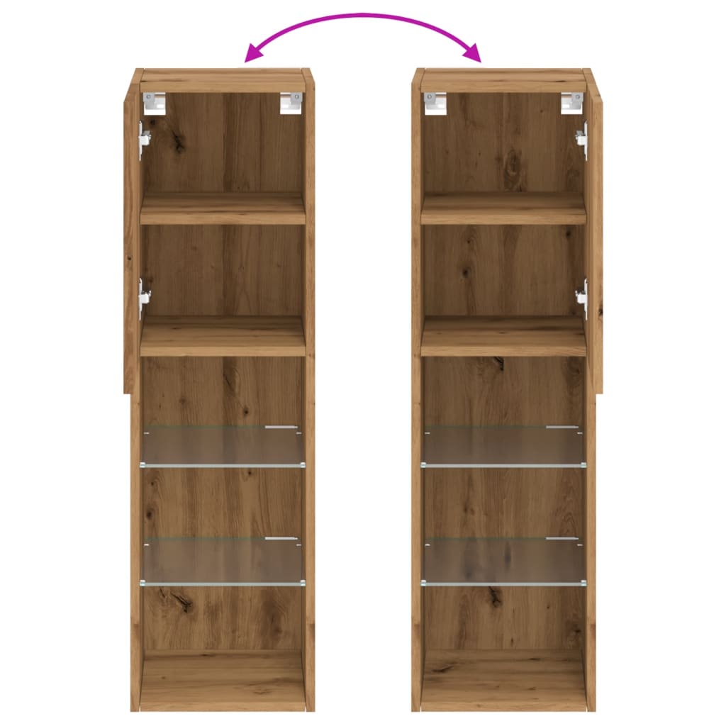 Tv-meubel met LED-verlichting 30,5x30x102 cm artisanaal eiken is nu te koop bij PeponiXL, paradijselijk wonen!