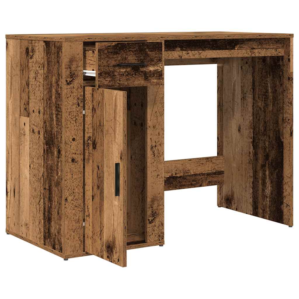Bureau 100x49x75 cm bewerkt hout oud houtkleurig is nu te koop bij PeponiXL, paradijselijk wonen!