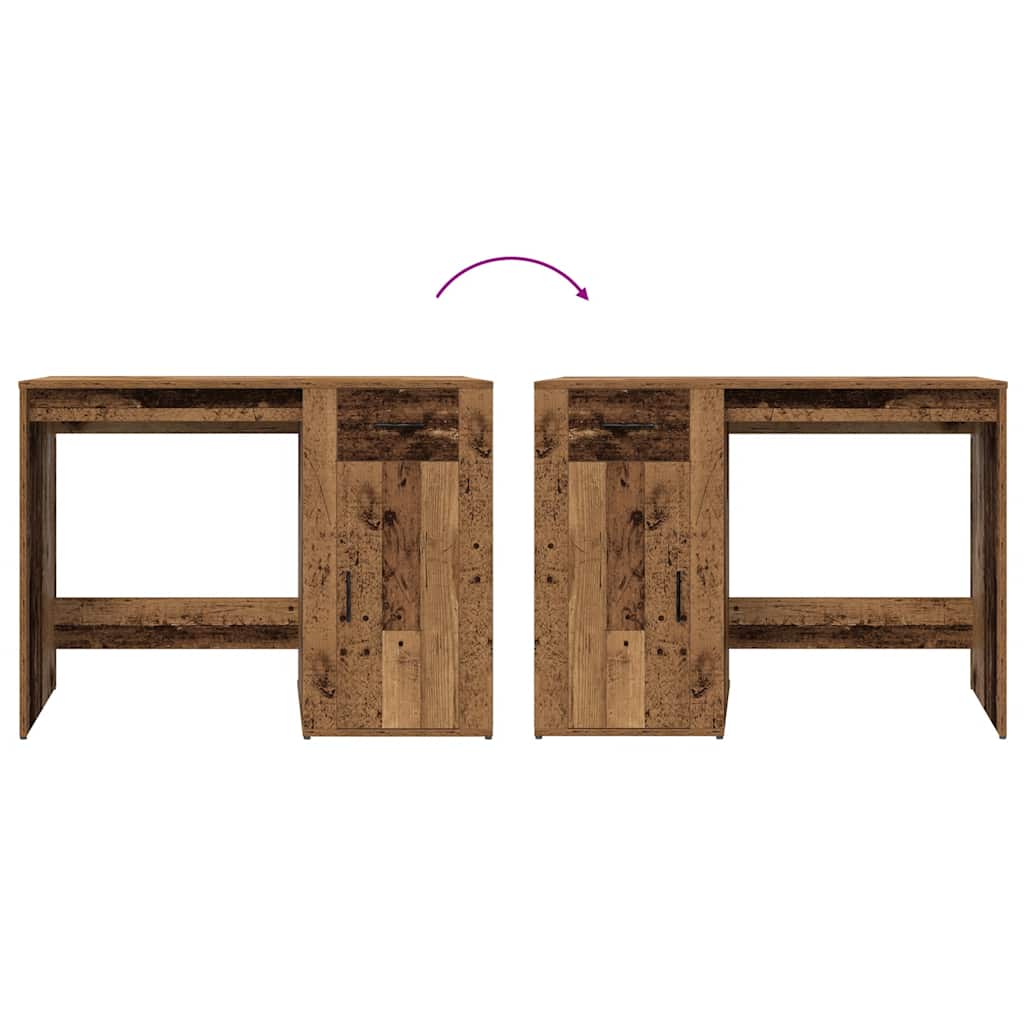 Bureau 100x49x75 cm bewerkt hout oud houtkleurig is nu te koop bij PeponiXL, paradijselijk wonen!