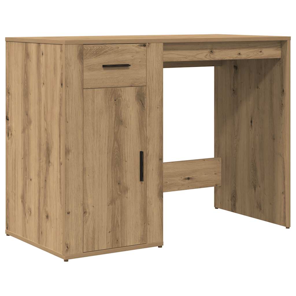 Bureau 100x49x75 cm bewerkt hout artisanaal eikenkleur is nu te koop bij PeponiXL, paradijselijk wonen!