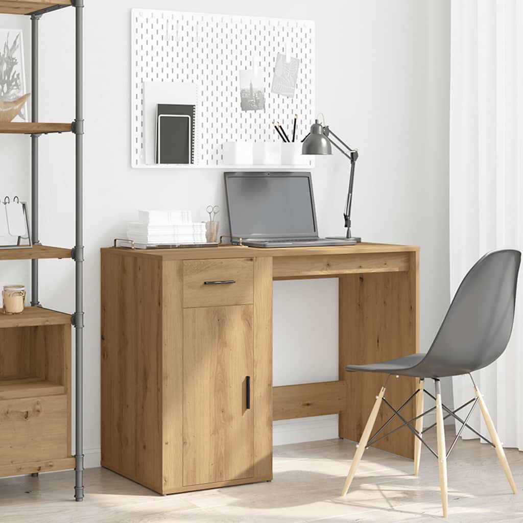 Bureau 100x49x75 cm bewerkt hout artisanaal eikenkleur is nu te koop bij PeponiXL, paradijselijk wonen!