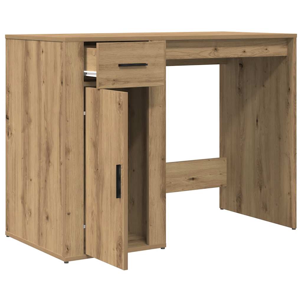 Bureau 100x49x75 cm bewerkt hout artisanaal eikenkleur is nu te koop bij PeponiXL, paradijselijk wonen!