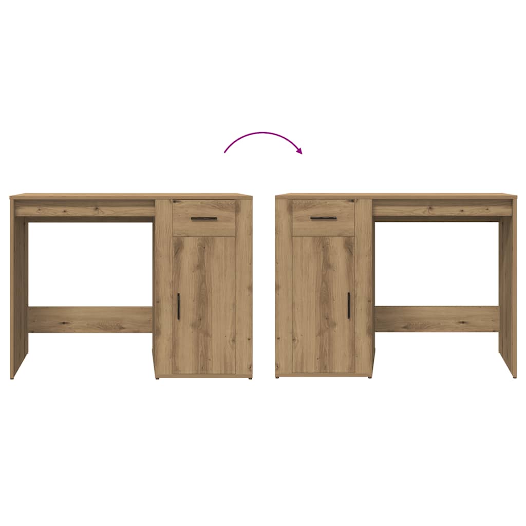Bureau 100x49x75 cm bewerkt hout artisanaal eikenkleur is nu te koop bij PeponiXL, paradijselijk wonen!