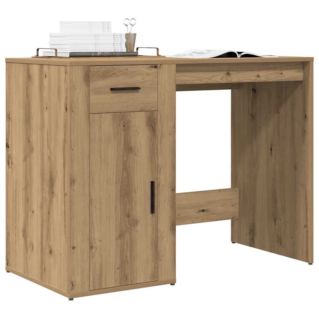 Bureau 100x49x75 cm bewerkt hout artisanaal eikenkleur is nu te koop bij PeponiXL, paradijselijk wonen!