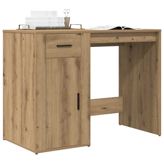 Bureau 100x49x75 cm bewerkt hout artisanaal eikenkleur is nu te koop bij PeponiXL, paradijselijk wonen!