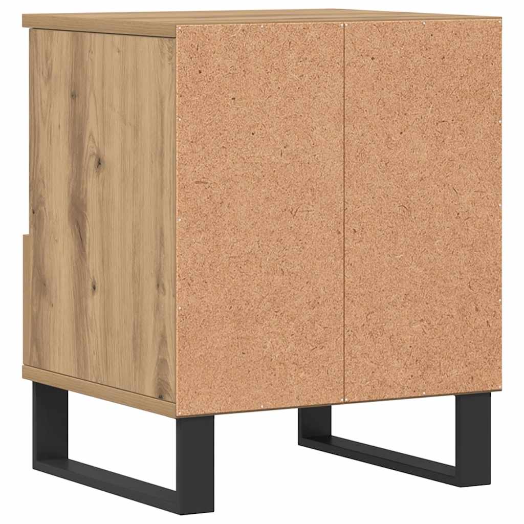 Nachtkastjes 2 st 40x35x50cm bewerkt hout artisanaal eikenkleur is nu te koop bij PeponiXL, paradijselijk wonen!