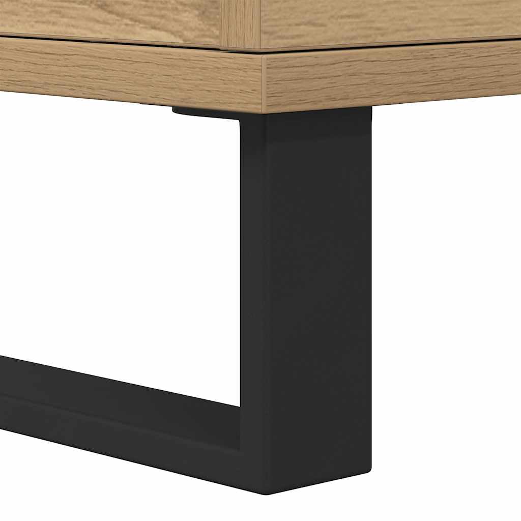 Nachtkastjes 2 st 40x35x50cm bewerkt hout artisanaal eikenkleur is nu te koop bij PeponiXL, paradijselijk wonen!
