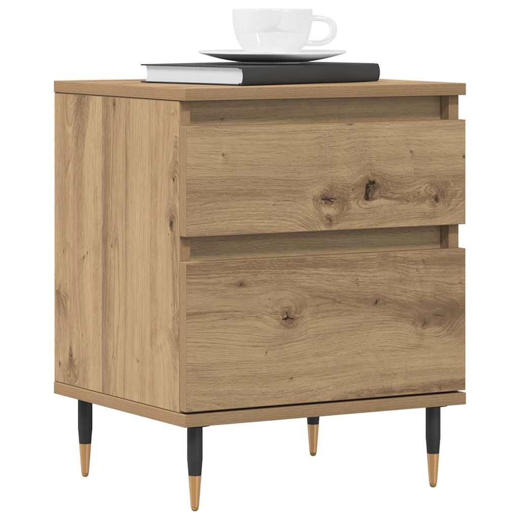 Nachtkastje 40x35x50 cm bewerkt hout artisanaal eikenkleur is nu te koop bij PeponiXL, paradijselijk wonen!