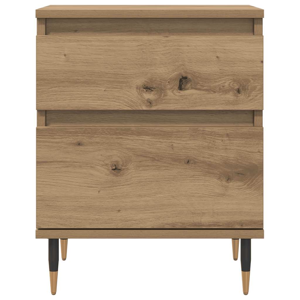 Nachtkastjes 2 st 40x35x50cm bewerkt hout artisanaal eikenkleur is nu te koop bij PeponiXL, paradijselijk wonen!