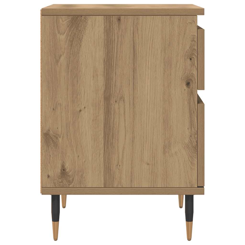 Nachtkastjes 2 st 40x35x50cm bewerkt hout artisanaal eikenkleur is nu te koop bij PeponiXL, paradijselijk wonen!