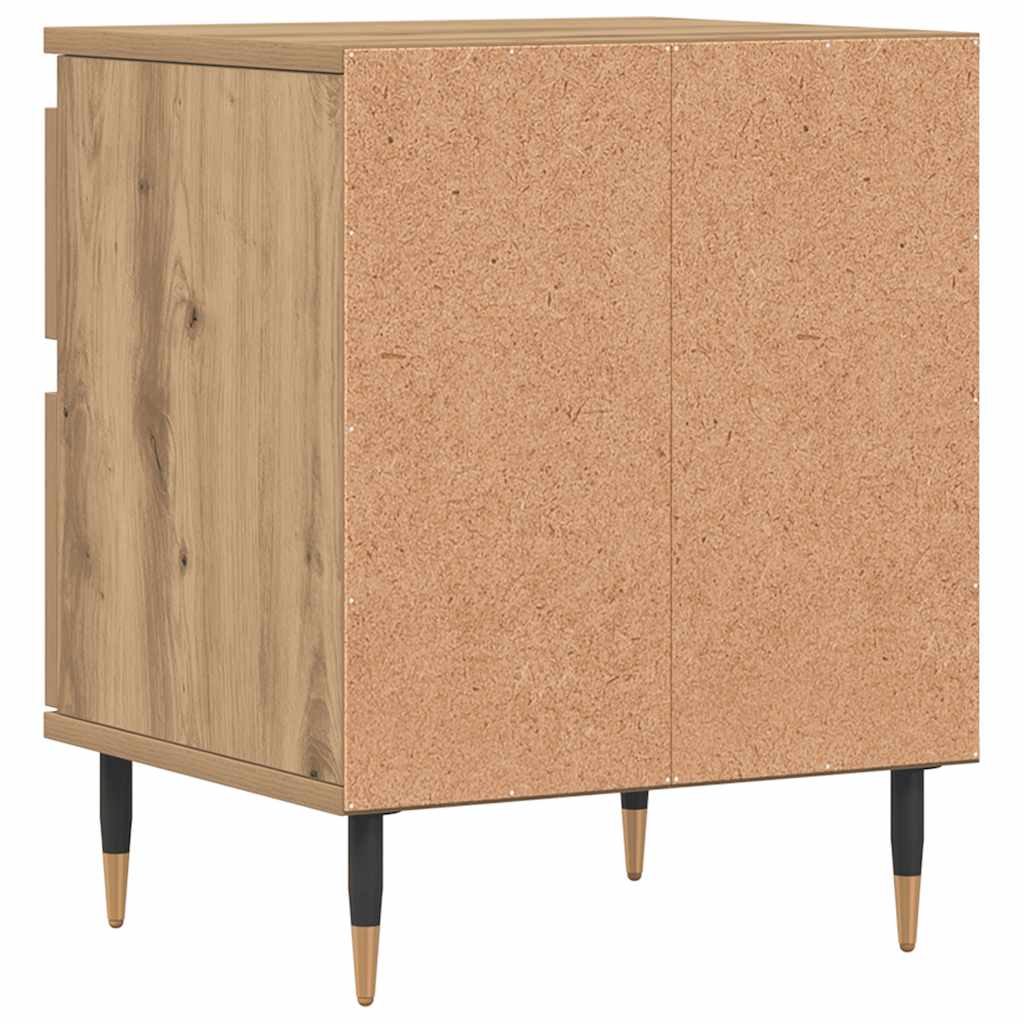 Nachtkastjes 2 st 40x35x50cm bewerkt hout artisanaal eikenkleur is nu te koop bij PeponiXL, paradijselijk wonen!