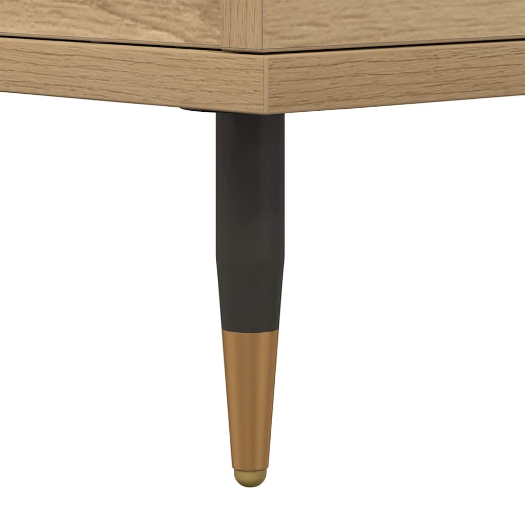 Nachtkastjes 2 st 40x35x50cm bewerkt hout artisanaal eikenkleur is nu te koop bij PeponiXL, paradijselijk wonen!