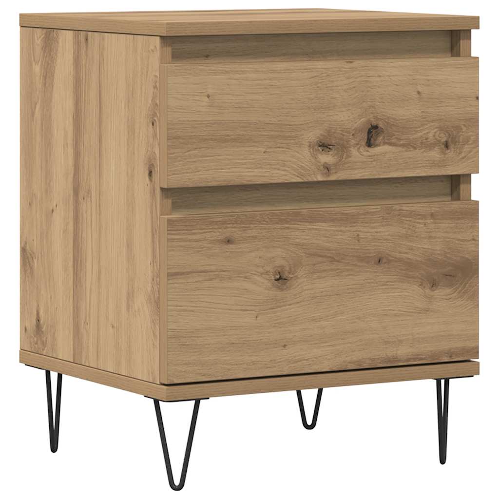 Nachtkastje 40x35x50 cm bewerkt hout artisanaal eikenkleur is nu te koop bij PeponiXL, paradijselijk wonen!