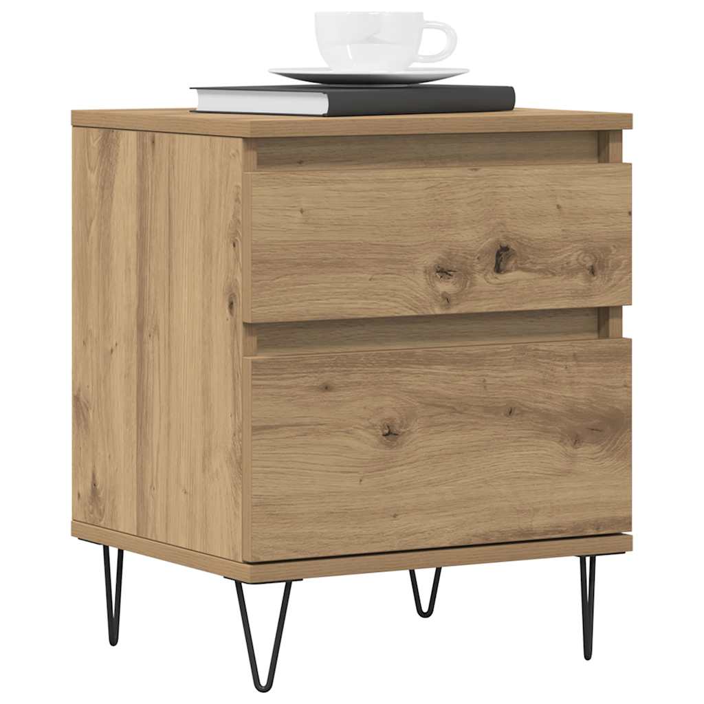 Nachtkastje 40x35x50 cm bewerkt hout artisanaal eikenkleur is nu te koop bij PeponiXL, paradijselijk wonen!