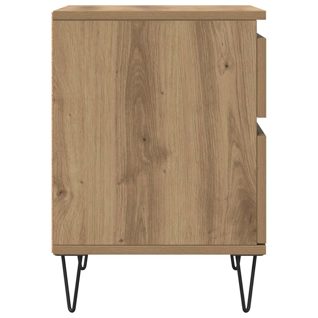 Nachtkastje 40x35x50 cm bewerkt hout artisanaal eikenkleur is nu te koop bij PeponiXL, paradijselijk wonen!
