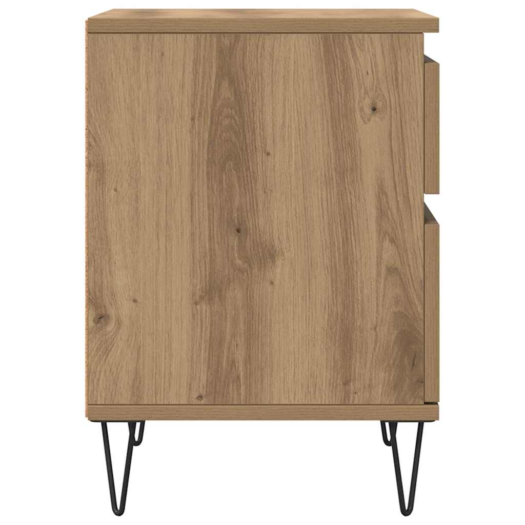 Nachtkastjes 2 st 40x35x50cm bewerkt hout artisanaal eikenkleur is nu te koop bij PeponiXL, paradijselijk wonen!