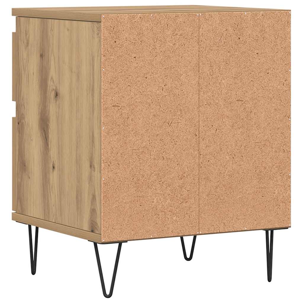 Nachtkastjes 2 st 40x35x50cm bewerkt hout artisanaal eikenkleur is nu te koop bij PeponiXL, paradijselijk wonen!