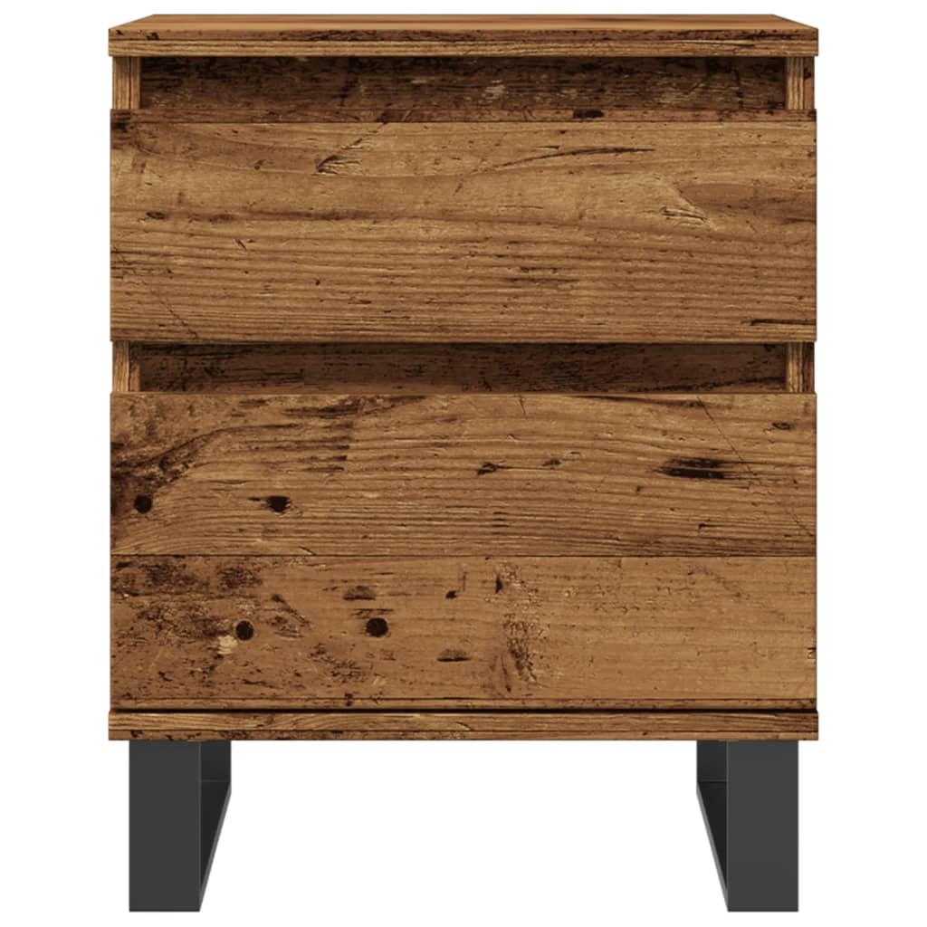 Nachtkastjes 2 st 40x35x50 cm bewerkt hout oud houtkleurig is nu te koop bij PeponiXL, paradijselijk wonen!