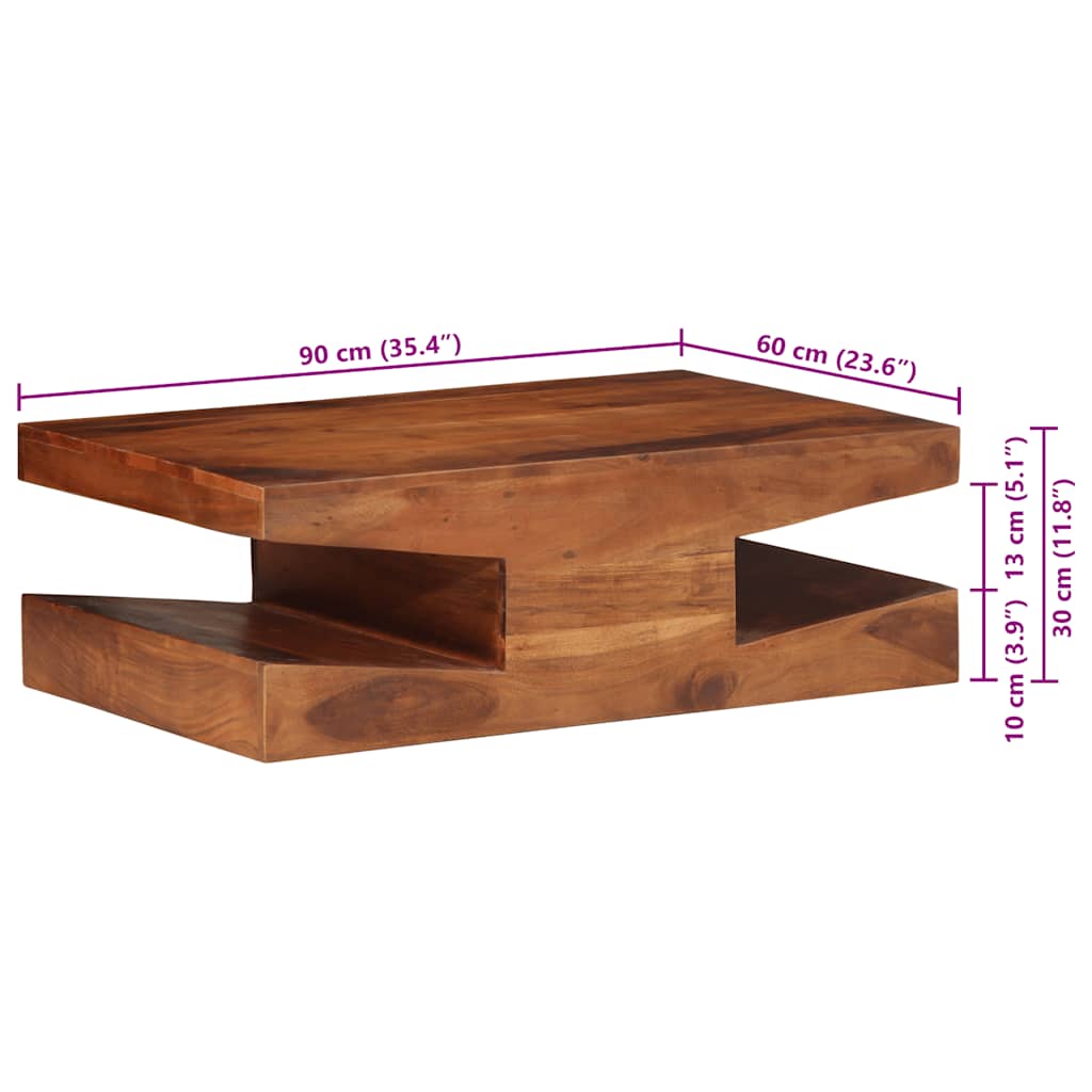 Salontafel 90x60x30 cm massief acaciahout is nu te koop bij PeponiXL, paradijselijk wonen!