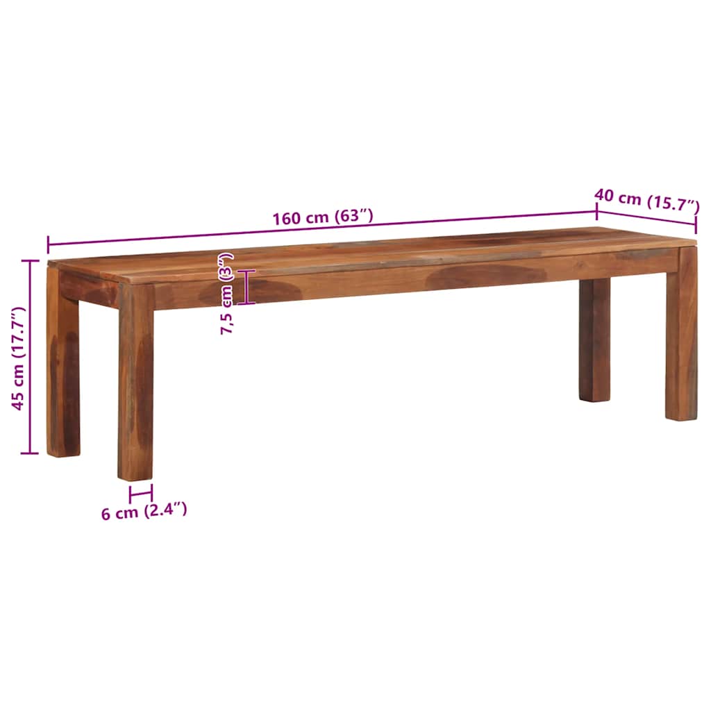 Bankje 160 cm massief acaciahout is nu te koop bij PeponiXL, paradijselijk wonen!