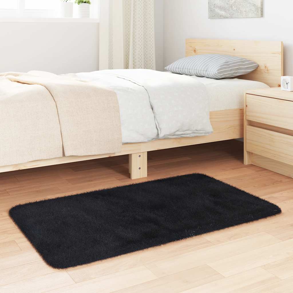 Hoogpolig vloerkleed NAVARRA 60x100 cm polyester zwart is nu te koop bij PeponiXL, paradijselijk wonen!