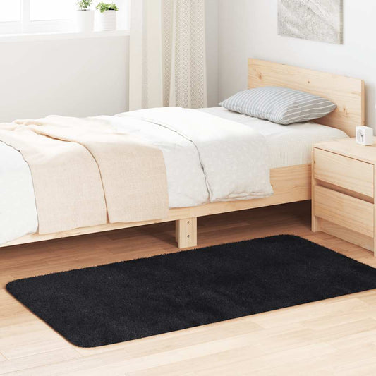 Hoogpolig vloerkleed NAVARRA 80x150 cm polyester zwart is nu te koop bij PeponiXL, paradijselijk wonen!