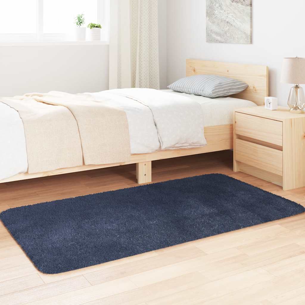 Hoogpolig vloerkleed NAVARRA 80x150 cm polyester marineblauw is nu te koop bij PeponiXL, paradijselijk wonen!