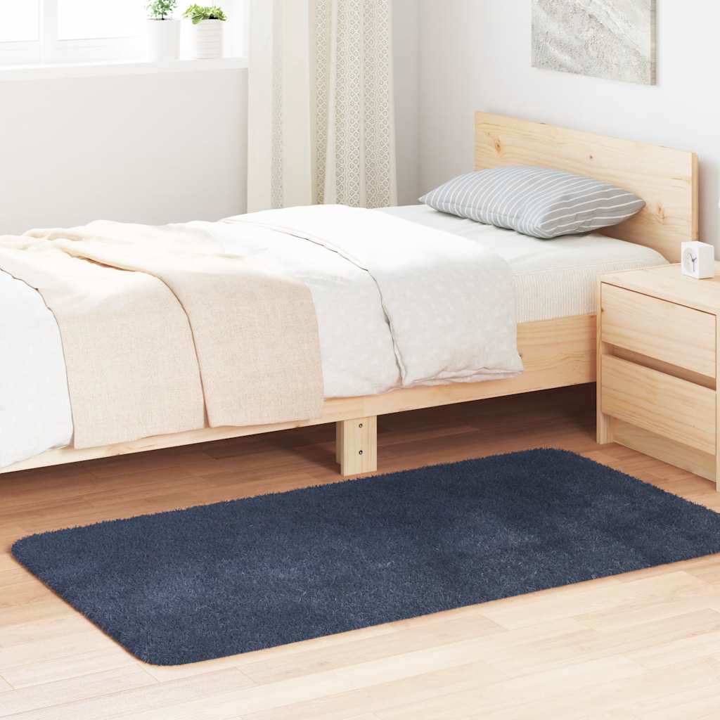 Hoogpolig vloerkleed NAVARRA 80x150 cm polyester marineblauw is nu te koop bij PeponiXL, paradijselijk wonen!
