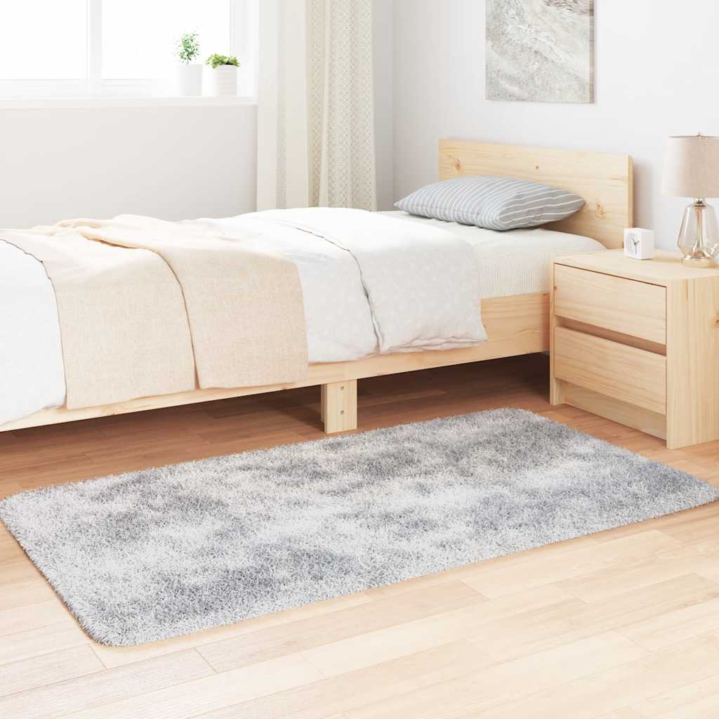 Hoogpolig vloerkleed NAVARRA 80x150 cm polyester zilvergrijs is nu te koop bij PeponiXL, paradijselijk wonen!
