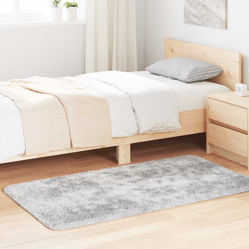 Hoogpolig vloerkleed NAVARRA 80x150 cm polyester zilvergrijs is nu te koop bij PeponiXL, paradijselijk wonen!