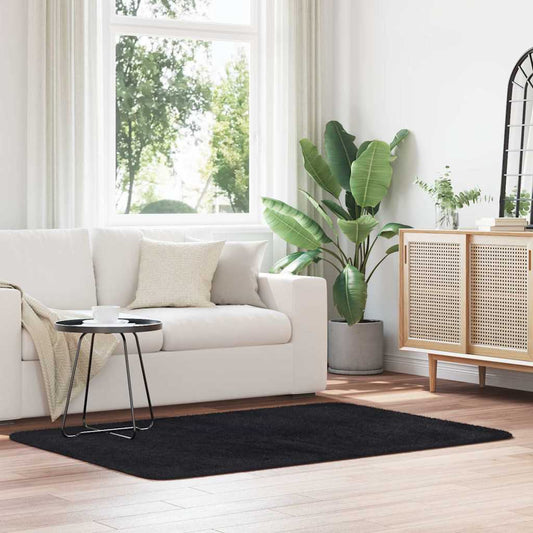 Hoogpolig vloerkleed NAVARRA 120x170 cm polyester zwart is nu te koop bij PeponiXL, paradijselijk wonen!