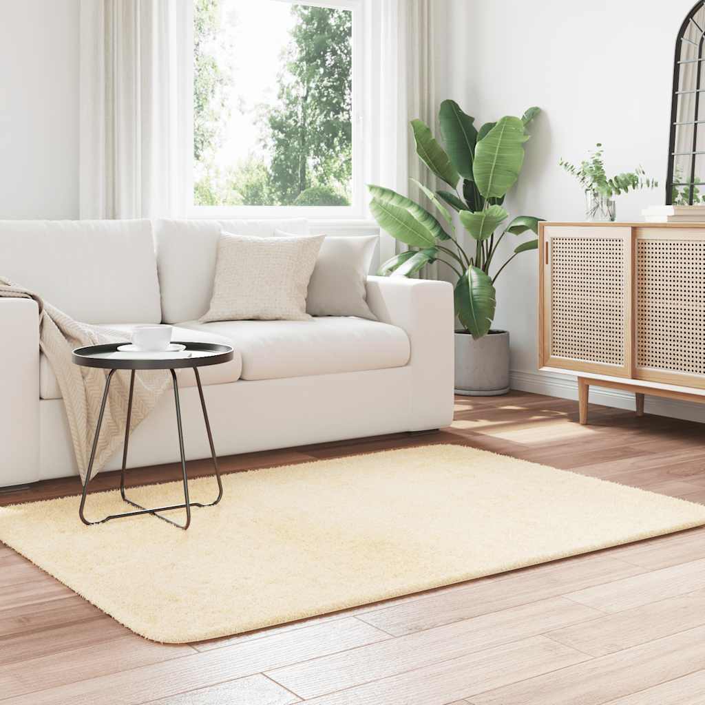 Hoogpolig vloerkleed NAVARRA 120x170 cm polyester crèmekleurig is nu te koop bij PeponiXL, paradijselijk wonen!