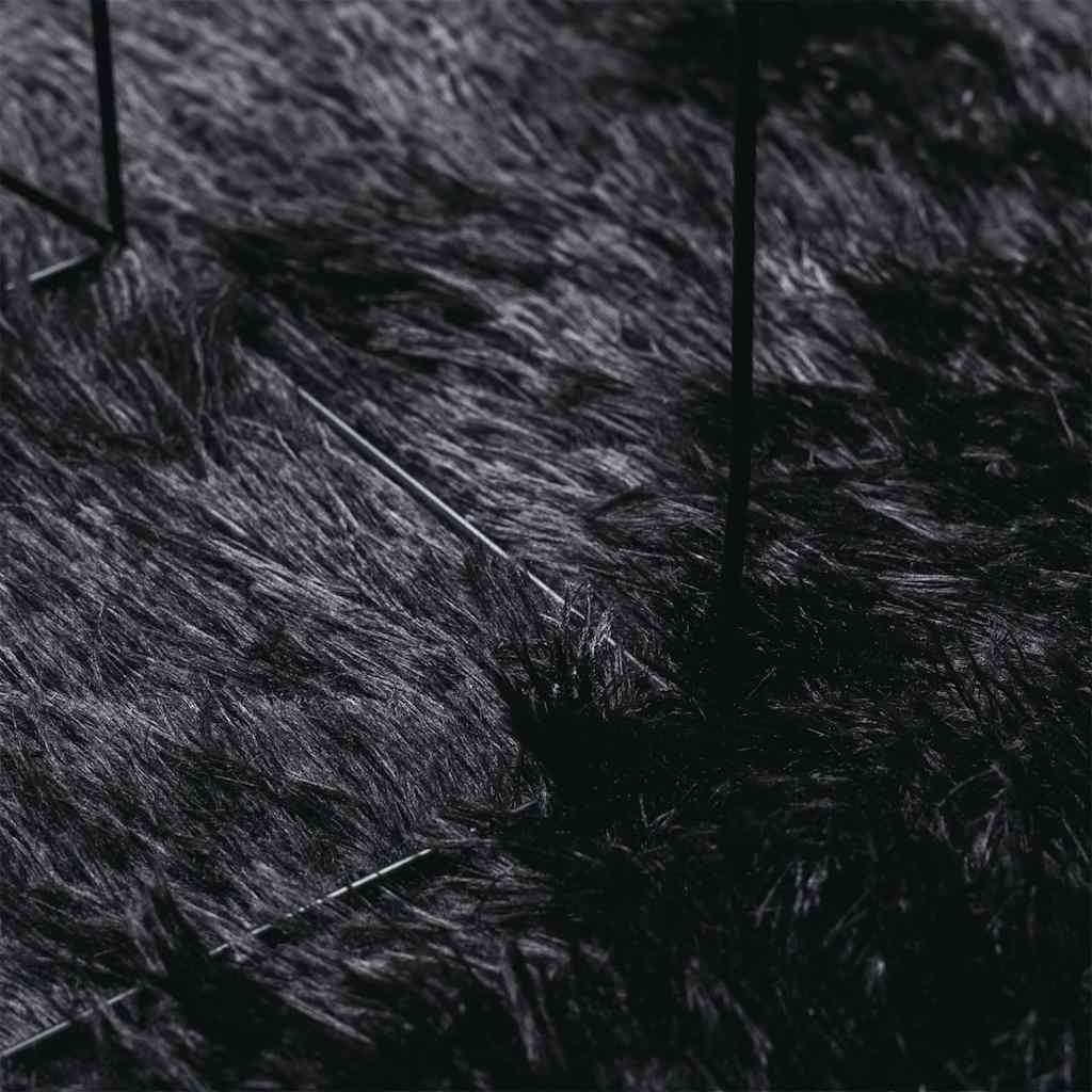 Hoogpolig vloerkleed NAVARRA 130x200 cm polyester zwart