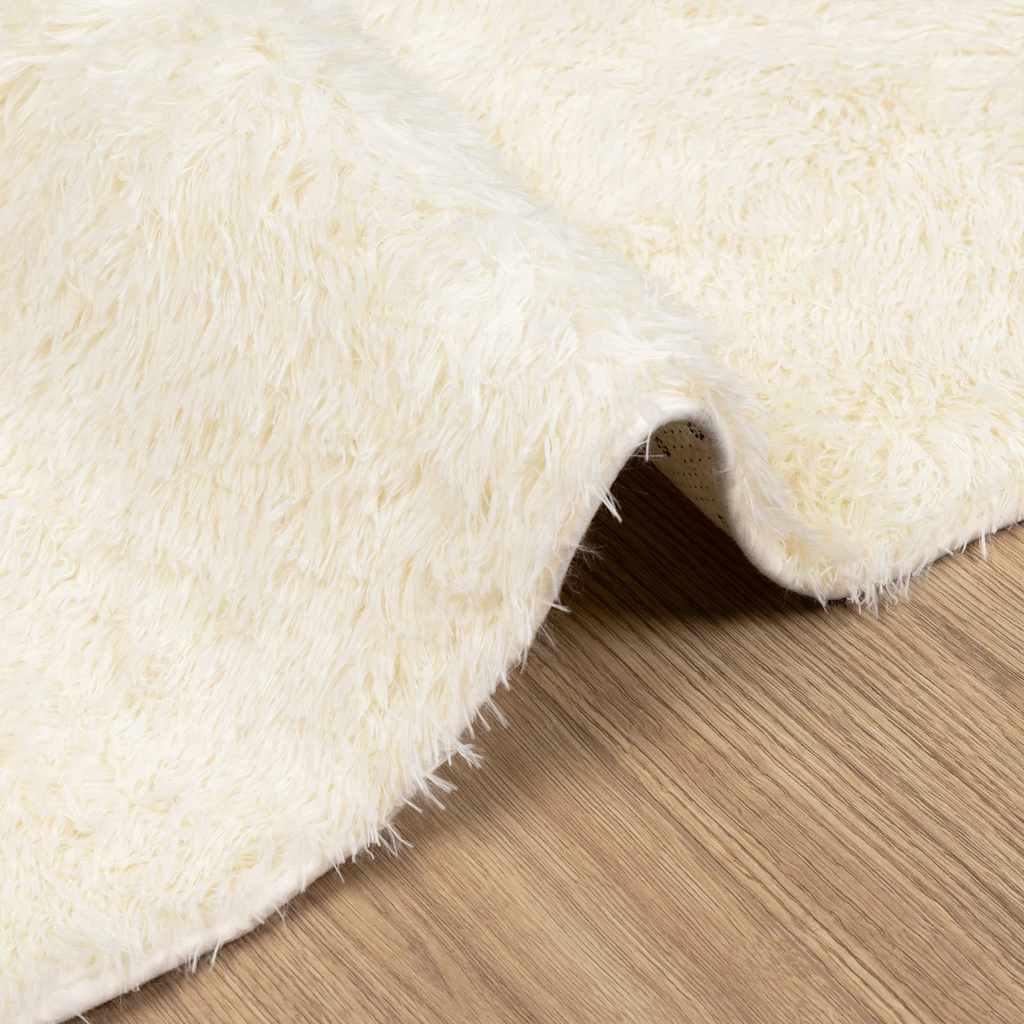 Hoogpolig vloerkleed NAVARRA 130x200 cm polyester crèmekleurig is nu te koop bij PeponiXL, paradijselijk wonen!