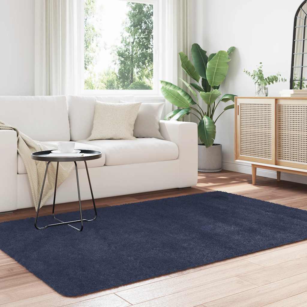 Hoogpolig vloerkleed NAVARRA 130x200 cm polyester marineblauw is nu te koop bij PeponiXL, paradijselijk wonen!
