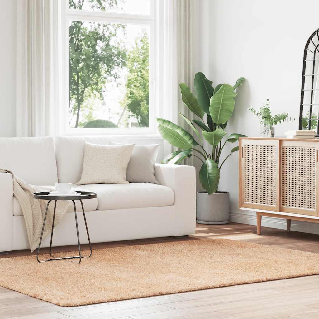 Hoogpolig vloerkleed NAVARRA 160x230 cm polyester beige is nu te koop bij PeponiXL, paradijselijk wonen!