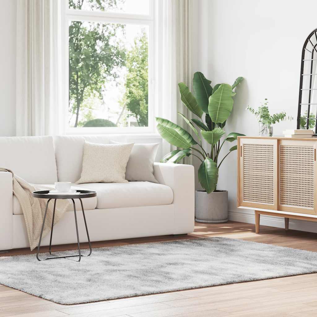 Hoogpolig vloerkleed NAVARRA 160x230 cm polyester lichtgrijs is nu te koop bij PeponiXL, paradijselijk wonen!