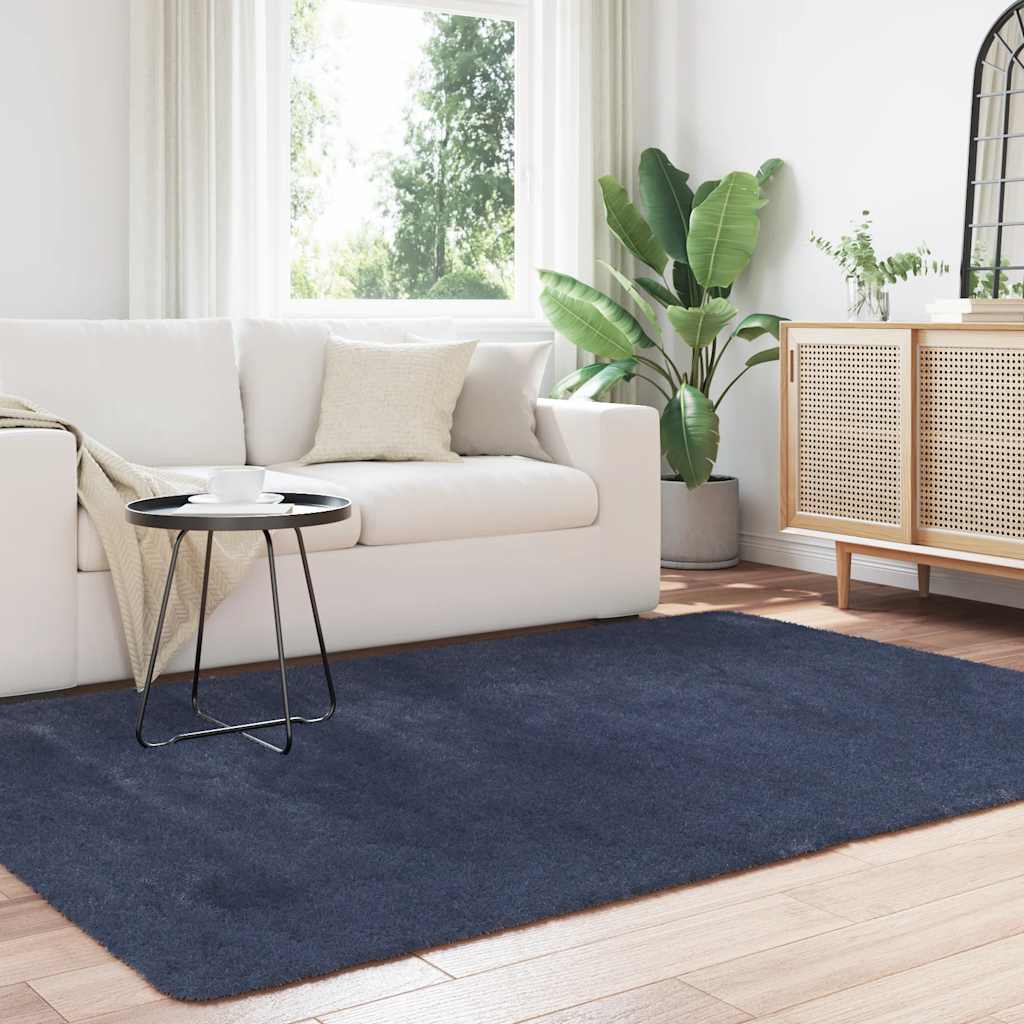 Hoogpolig vloerkleed NAVARRA 160x230 cm polyester marineblauw is nu te koop bij PeponiXL, paradijselijk wonen!