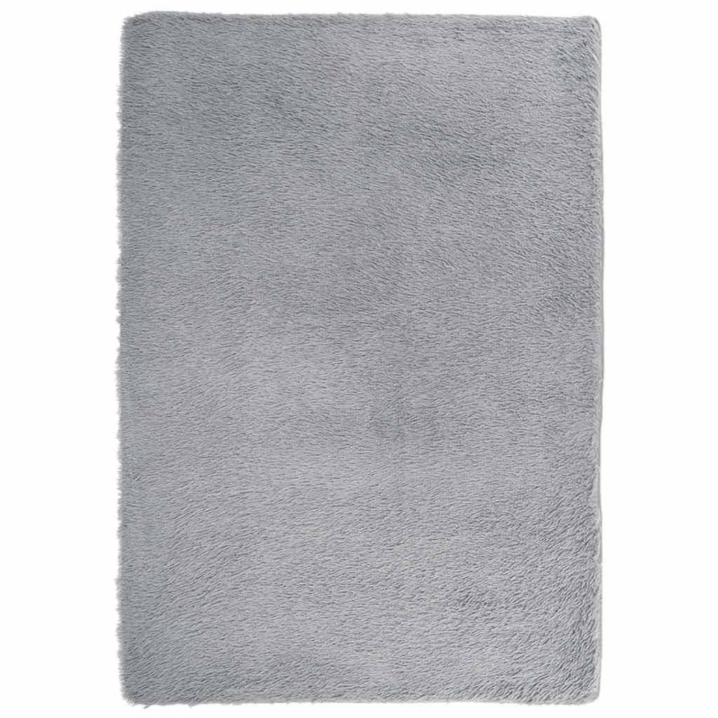 Hoogpolig vloerkleed NAVARRA 160x230 cm polyester zilvergrijs is nu te koop bij PeponiXL, paradijselijk wonen!
