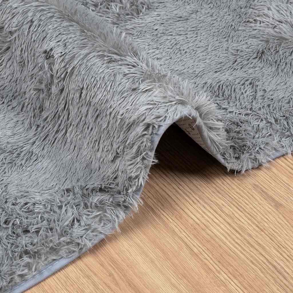 Hoogpolig vloerkleed NAVARRA 160x230 cm polyester zilvergrijs is nu te koop bij PeponiXL, paradijselijk wonen!