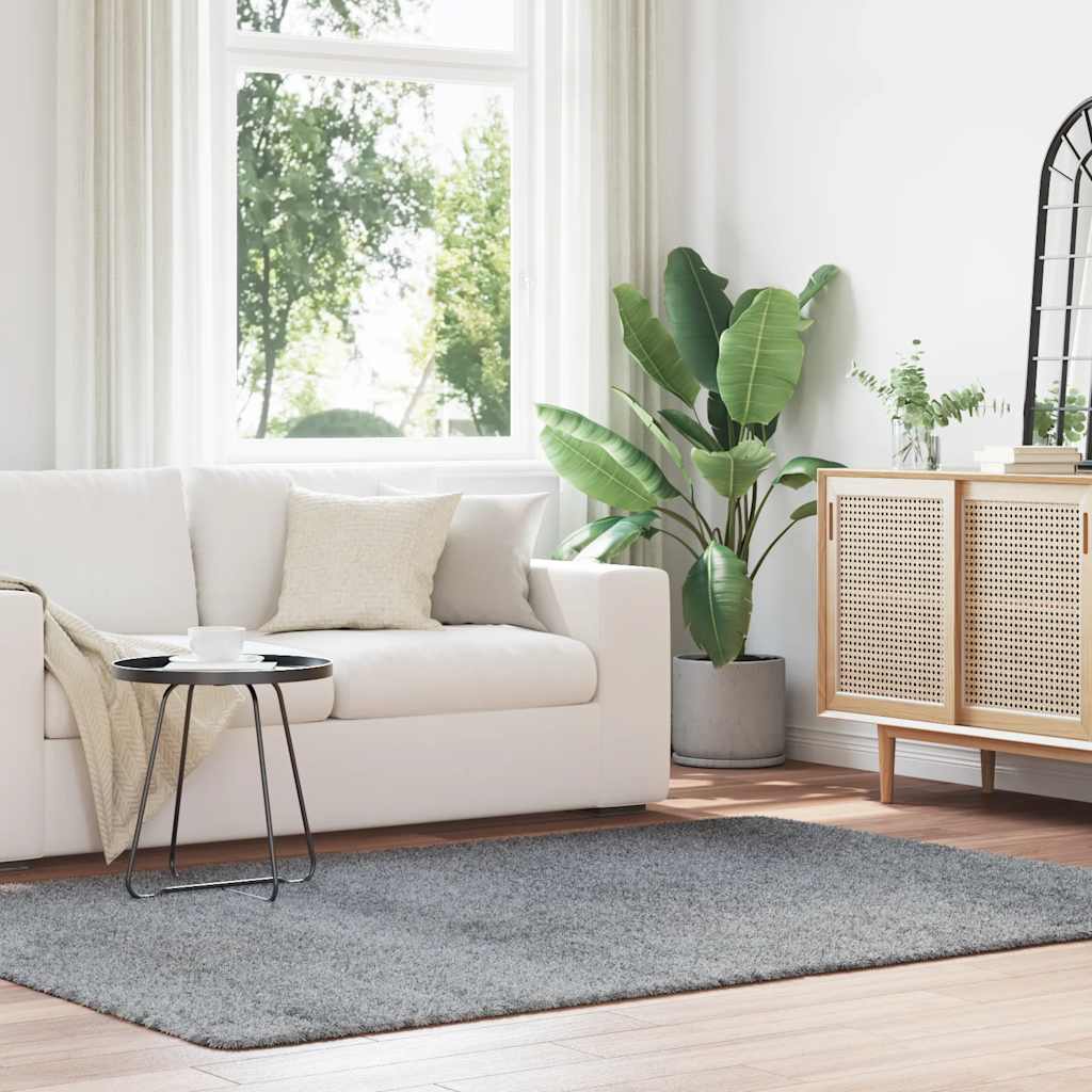 Hoogpolig vloerkleed NAVARRA 160x230 cm polyester zilvergrijs is nu te koop bij PeponiXL, paradijselijk wonen!