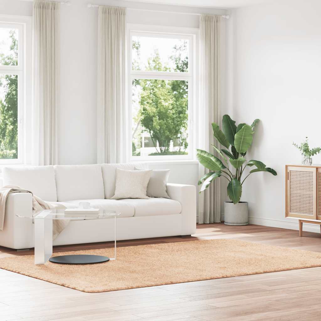 Hoogpolig vloerkleed NAVARRA 200x290 cm polyester beige is nu te koop bij PeponiXL, paradijselijk wonen!