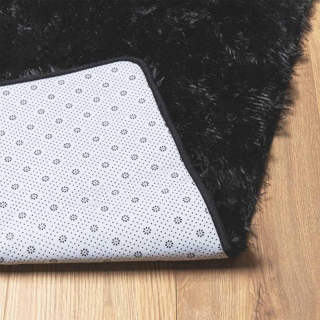 Hoogpolig vloerkleed NAVARRA 200x290 cm polyester zwart is nu te koop bij PeponiXL, paradijselijk wonen!