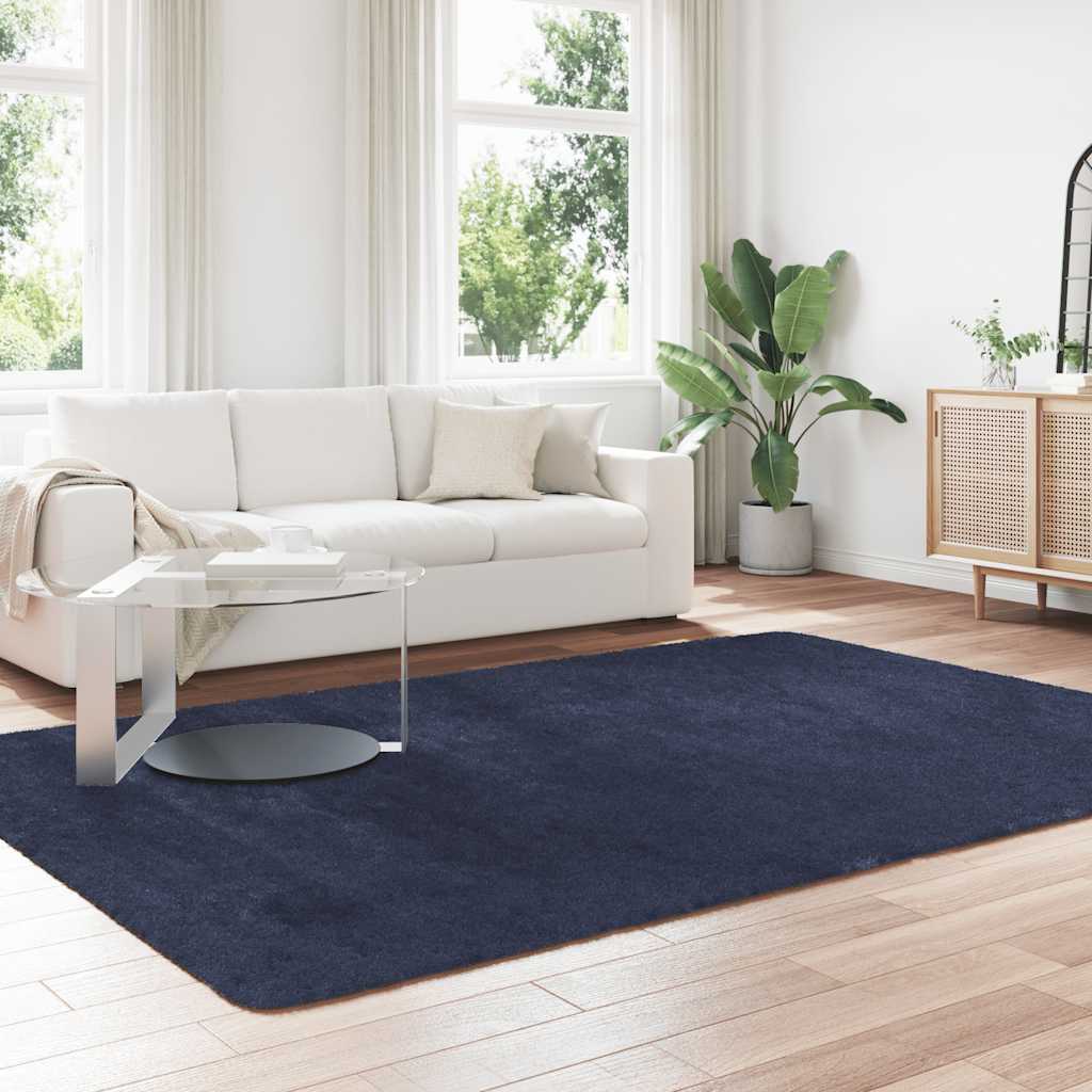 Hoogpolig vloerkleed NAVARRA 200x290 cm polyester marineblauw is nu te koop bij PeponiXL, paradijselijk wonen!