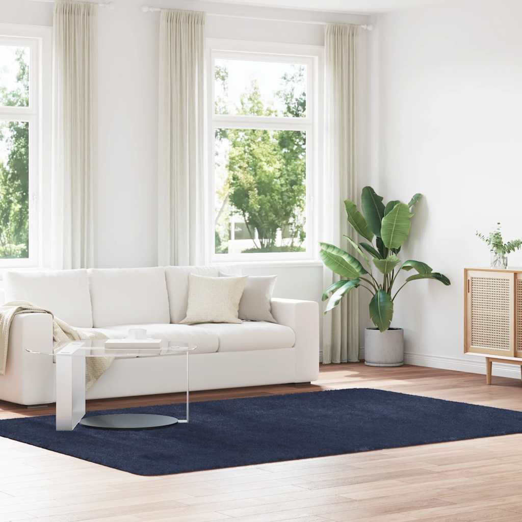 Hoogpolig vloerkleed NAVARRA 200x290 cm polyester marineblauw is nu te koop bij PeponiXL, paradijselijk wonen!