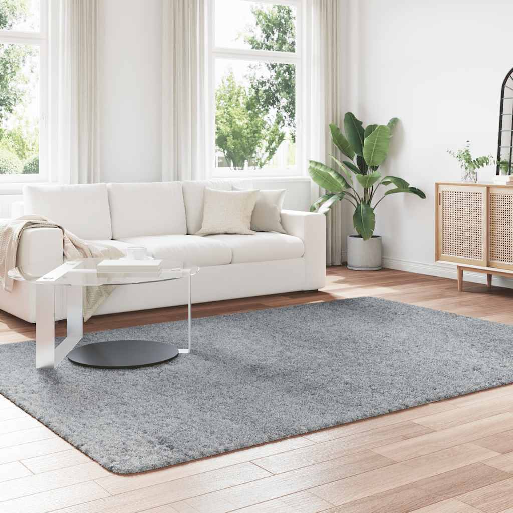 Hoogpolig vloerkleed NAVARRA 200x290 cm polyester zilvergrijs is nu te koop bij PeponiXL, paradijselijk wonen!